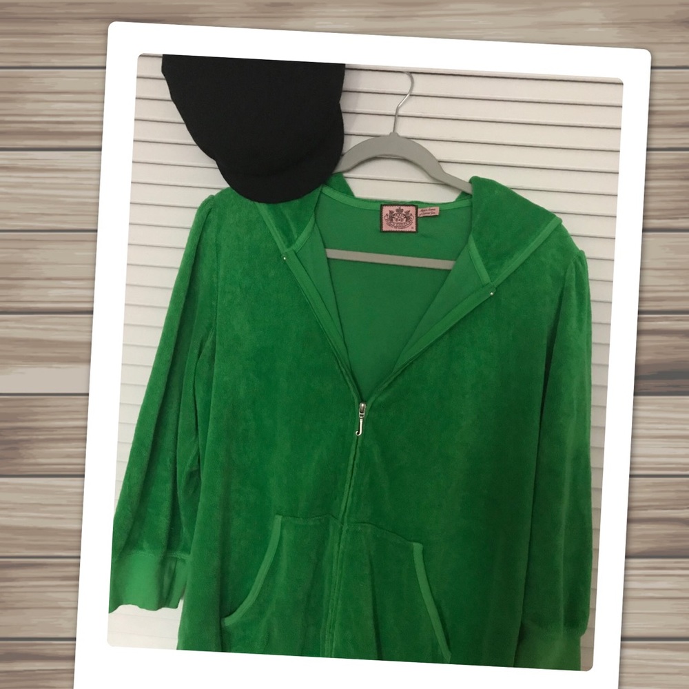 Cute JUICY COUTURE 3/4 Sleeve Terry Cloth Hoodie!